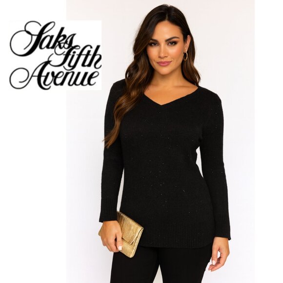 Saks Off Fifth Silk Wool and Cashmere Blended Sequins (Snags Throughout)